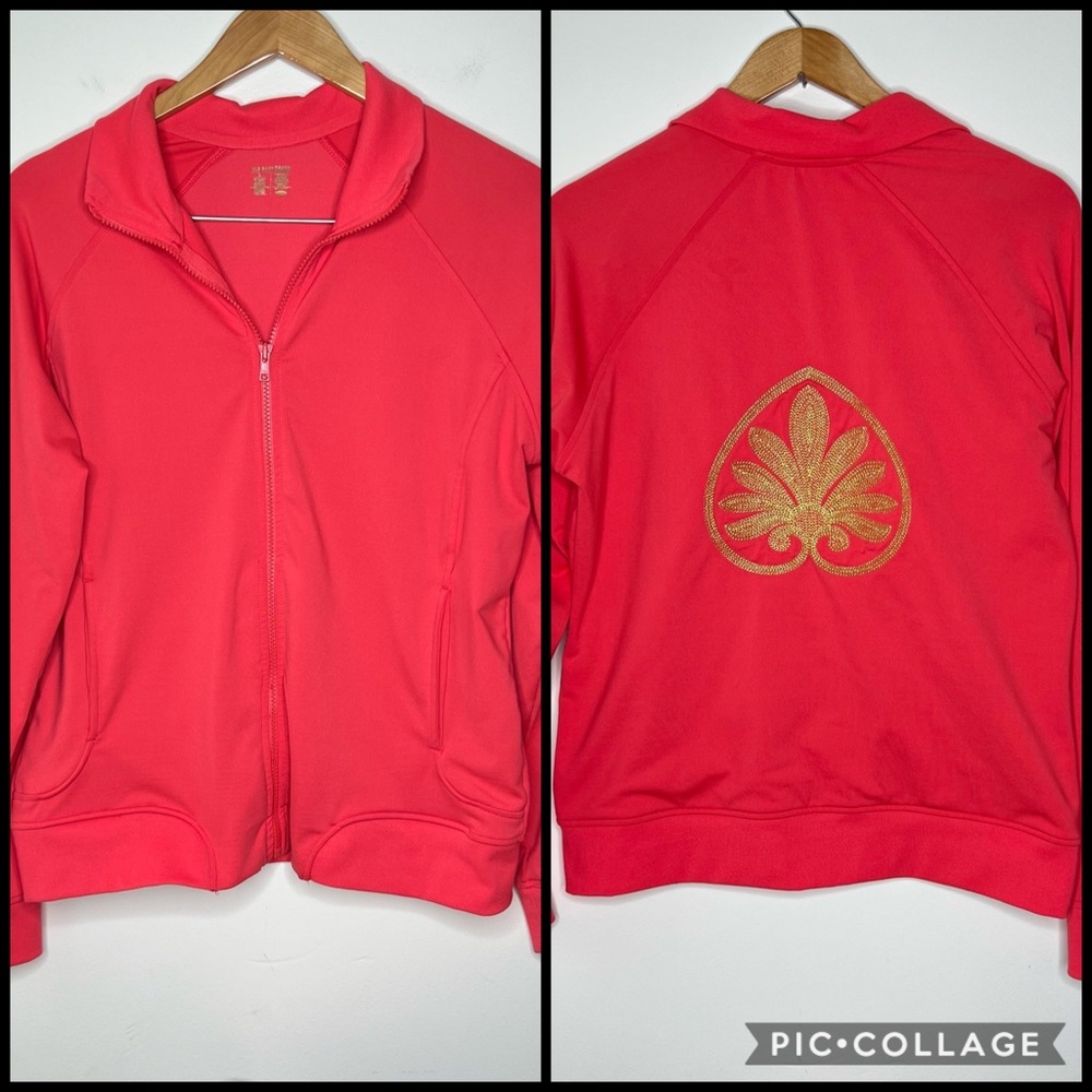 Old Navy Zip Up Track Jacket Yoga Workout Jacket Size Large Fitted Style
